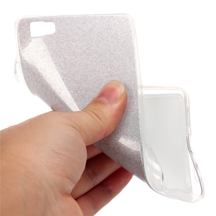 Gradient Glitter Powder IMD TPU Shell Case for Huawei Ascend P8 Lite - Grey-6