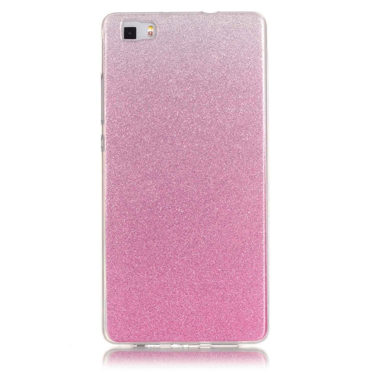 Gradient Glitter Powder IMD TPU Gel Case for Huawei Ascend P8 Lite - Pink-1
