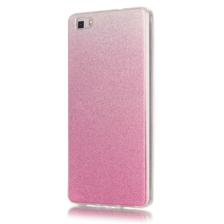 Gradient Glitter Powder IMD TPU Gel Case for Huawei Ascend P8 Lite - Pink-3