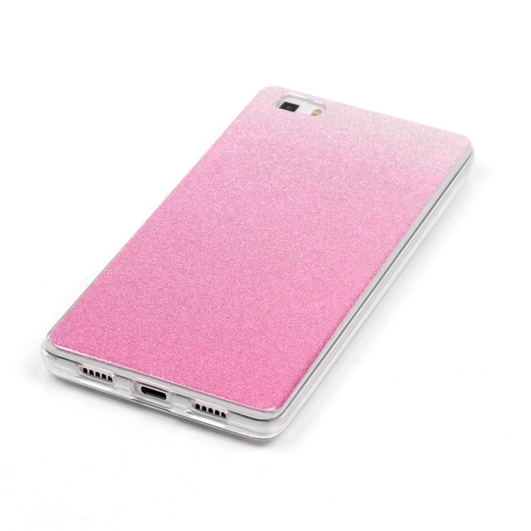 Gradient Glitter Powder IMD TPU Gel Case for Huawei Ascend P8 Lite - Pink-4