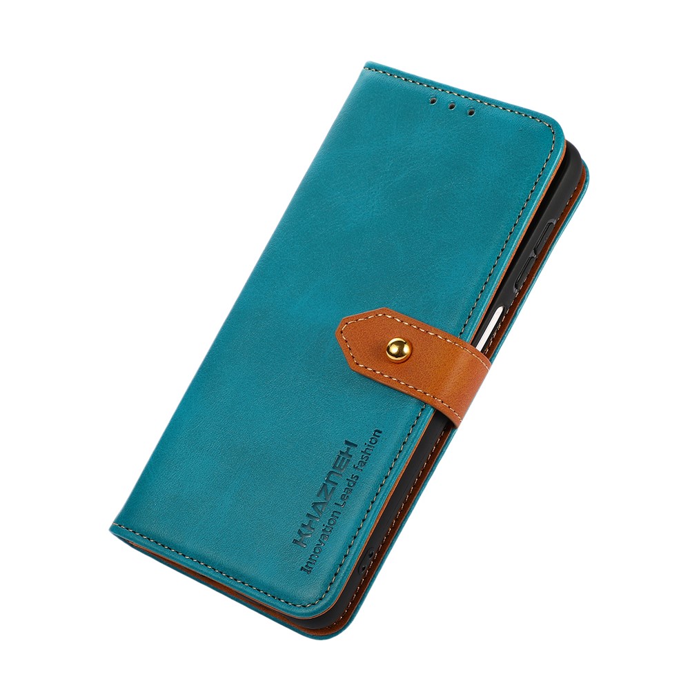 KHAZNEH Magnetic Golden Clasp Wallet Stand Leather Cover Inner TPU Phone Case for Huawei nova 9 Pro - Blue-7