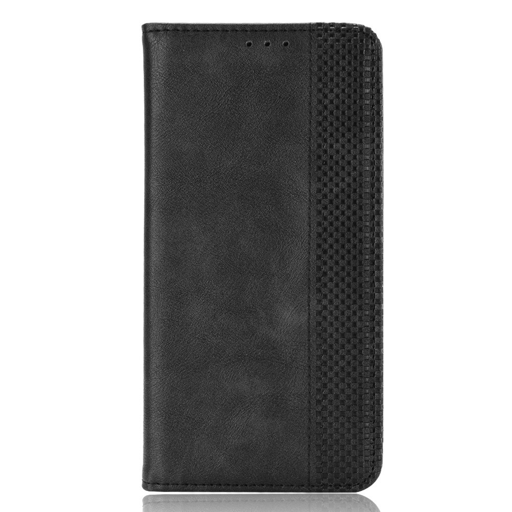 Retro Textured Surface Phone Case de Cuero a Prueba de Choques de Billetera Para Huawei Nova 9 - Negro