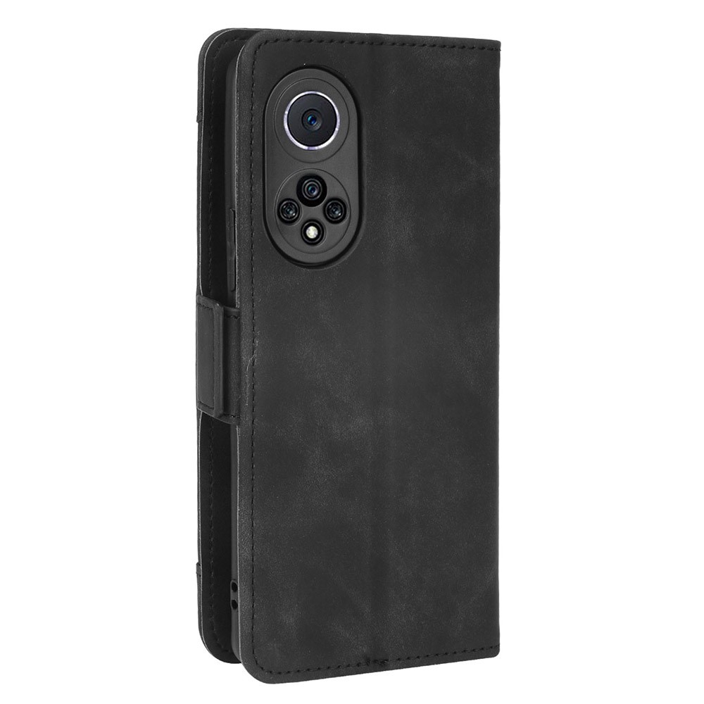 PU Leather Flip Phone Cover Multiple Card Slot Wallet Stand Protective Case for Huawei nova 9 - Black-3