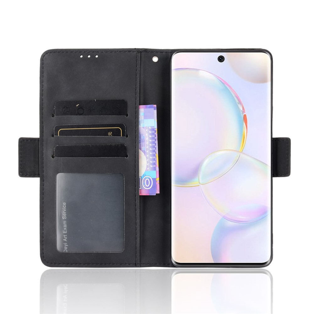 For Honor 50 Special Flip Phone Case Multiple Card Slot Design PU Leather Wallet Cover Protector - Black-4