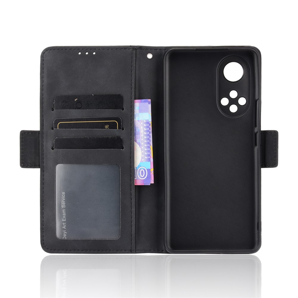 For Honor 50 Special Flip Phone Case Multiple Card Slot Design PU Leather Wallet Cover Protector - Black-6