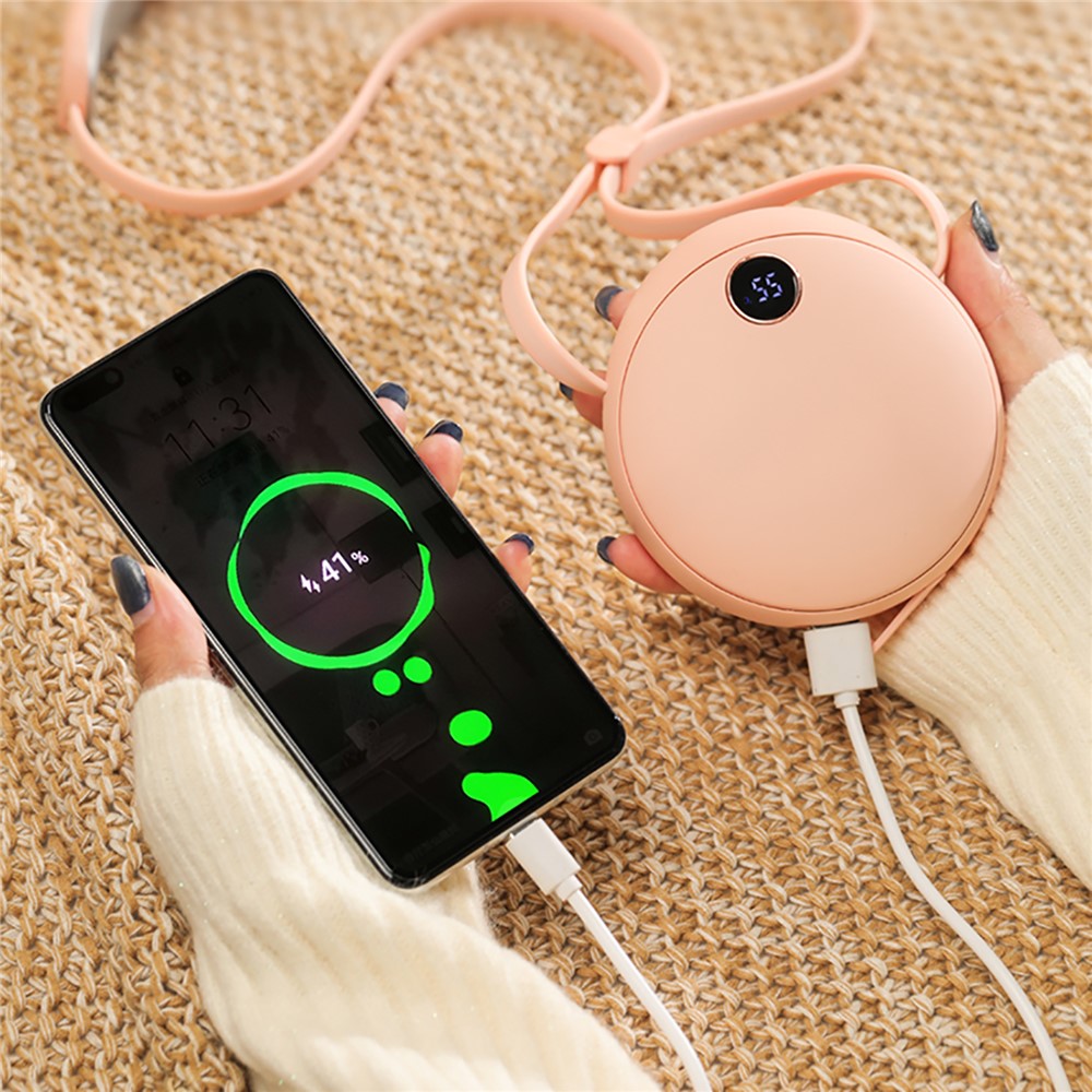 HL21 USB Rechargeable 10000mAh Neck Hanging Electric Winter Hand Neck Warmer Power Bank - Pink-5