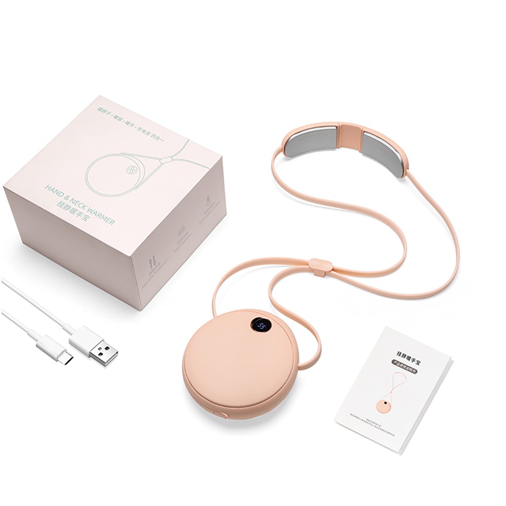 HL21 USB Rechargeable 10000mAh Neck Hanging Electric Winter Hand Neck Warmer Power Bank - Pink-9