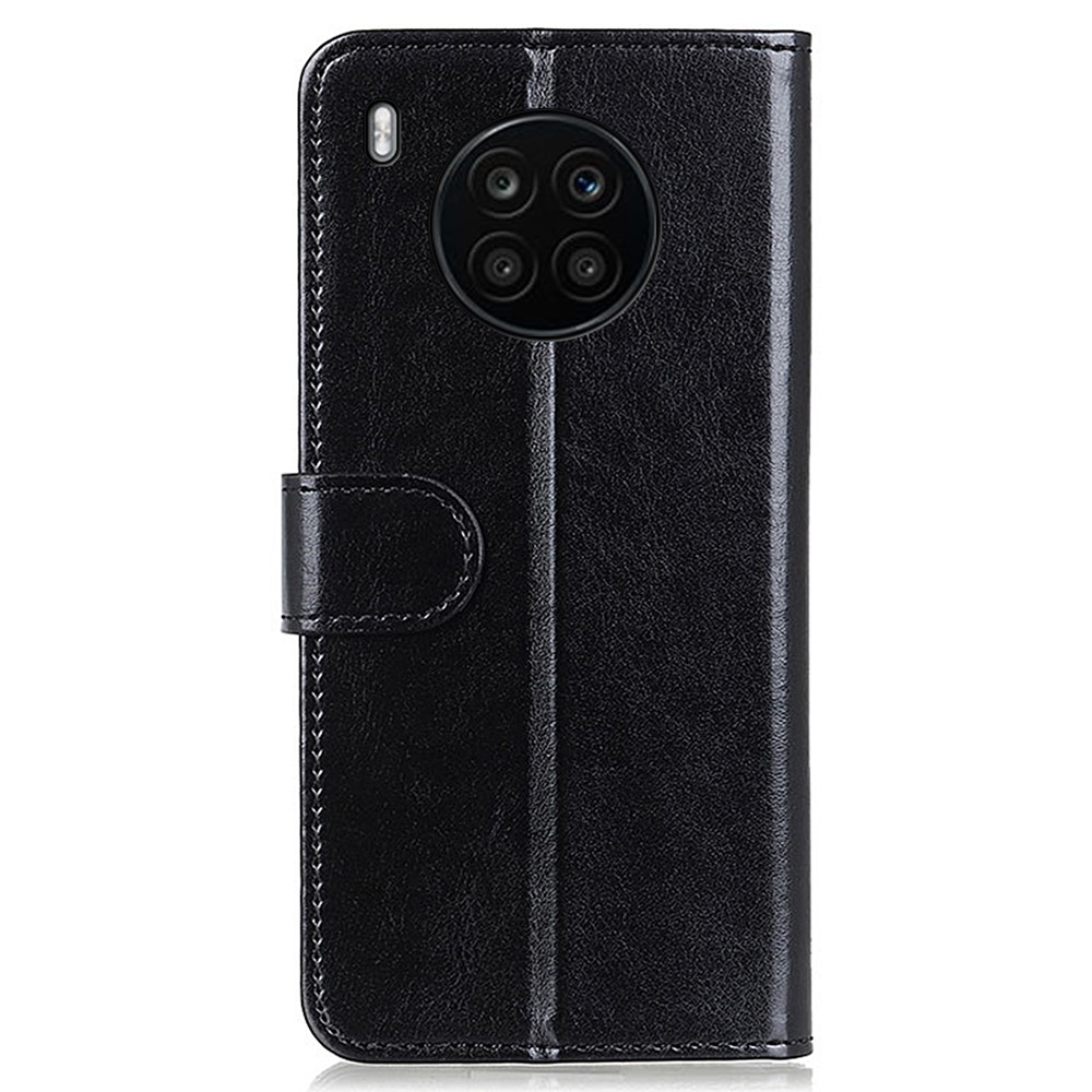 Crazy Horse Texture Soft PU Leather Flip Folio Wallet Stand Protective Phone Cover for Honor 50 Lite / Huawei nova 8i - Black-3