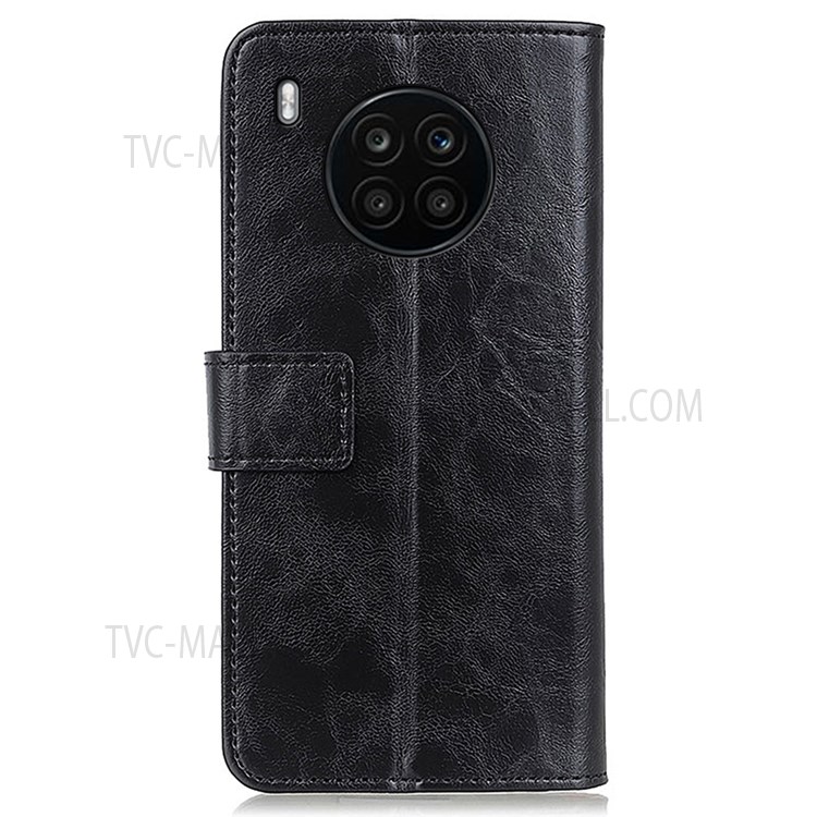 KHAZNEH Fashion Durable PU Leather Magnetic Flip Stand Wallet Phone Case for Honor 50 Lite / Huawei nova 8i - Black-3