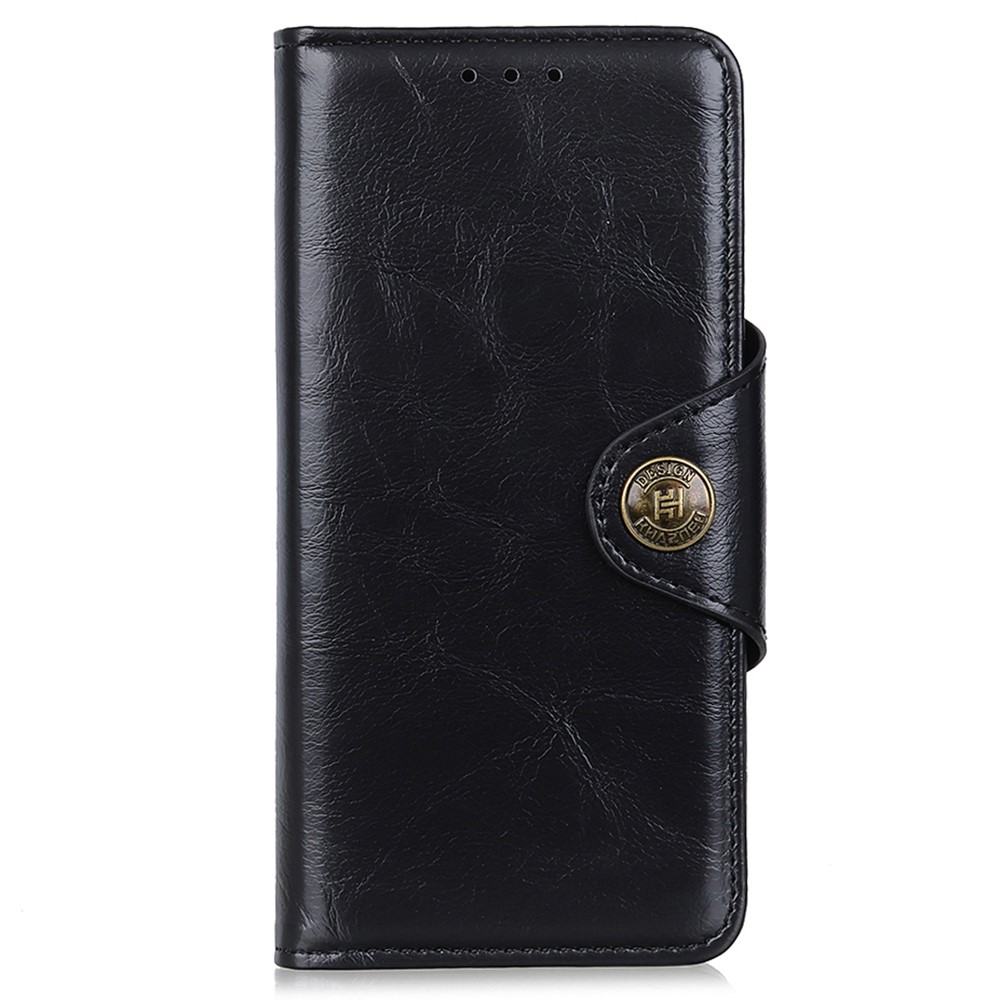KHAZNEH PU Leather Stand Flip Folio Wallet Phone Case with Magnetic Clasp for Honor 50 Lite / Huawei nova 8i - Black-2