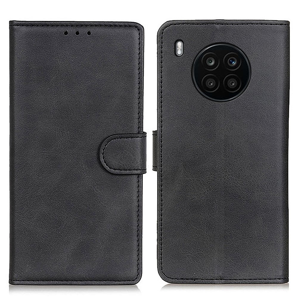 Adjustable Viewing Stand Magnetic Closure Wallet Design Leather Phone Cover for Huawei nova 8i/Honor 50 Lite - Black-1