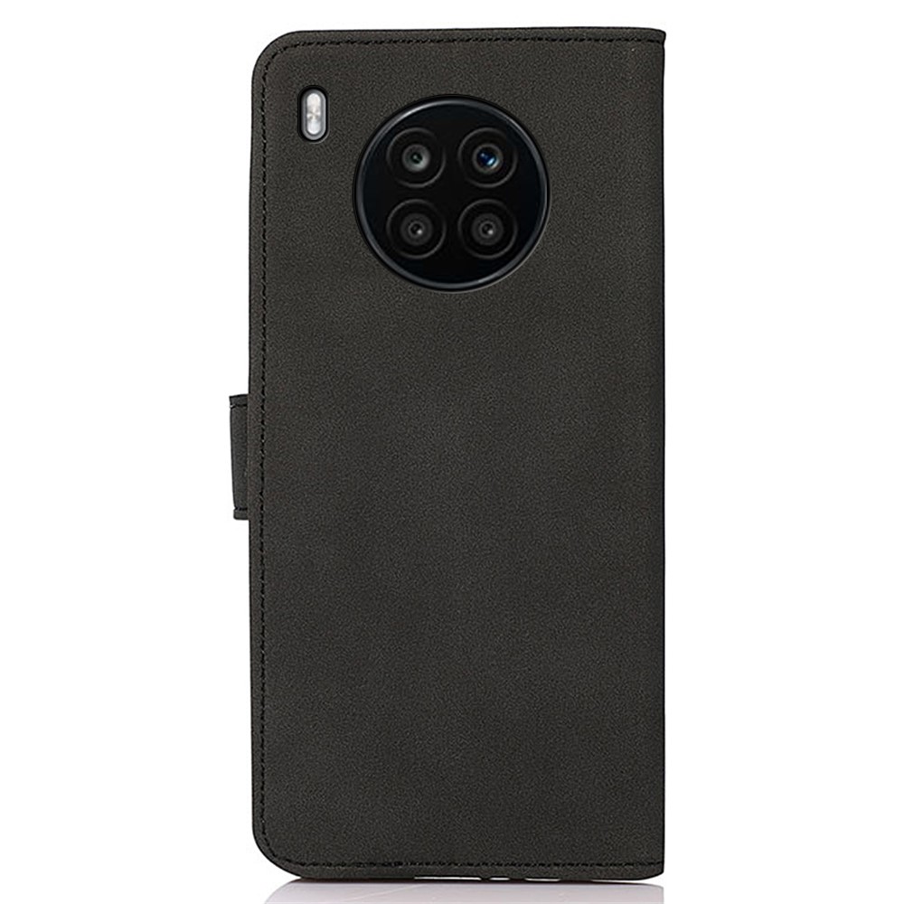 KHAZNEH Wallet Design Delicate Textured Leather Phone Cover Case with Adjustable Stand for Huawei nova 8i/Honor 50 Lite - Black-3