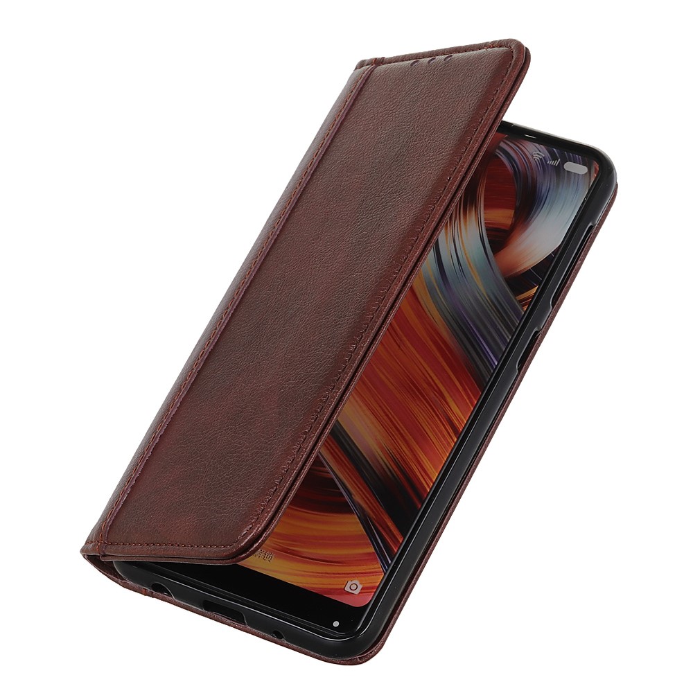 Automatic Magnetic Absorption Litchi Texture Split Leather Phone Guard Wallet Stand Protector Case for Huawei nova 8i/Honor 50 Lite - Brown-7