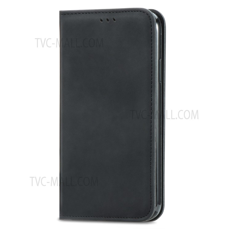 Card Slots Design Vintage Texture PU Leather Stand Flip Auto Closing Magnetic Skin-touch Phone Case for Honor Play 5T Pro - Black-8