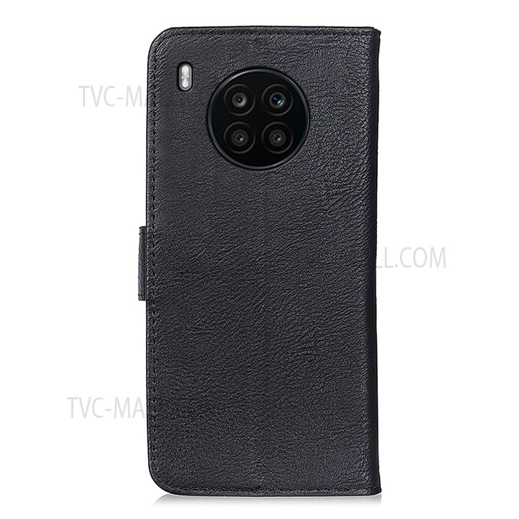 KHAZNEH Folio Flip PU Leather Phone Wallet Case Stand Cover for Huawei nova 8i/Honor 50 Lite - Black-3