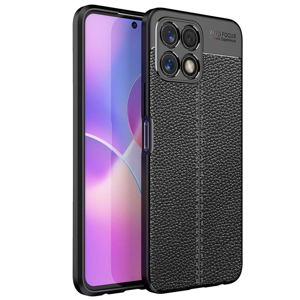 Carbon Fiber Texture Shock-Absorption Flexible TPU Protective Phone Case for Honor X30i - Black-1