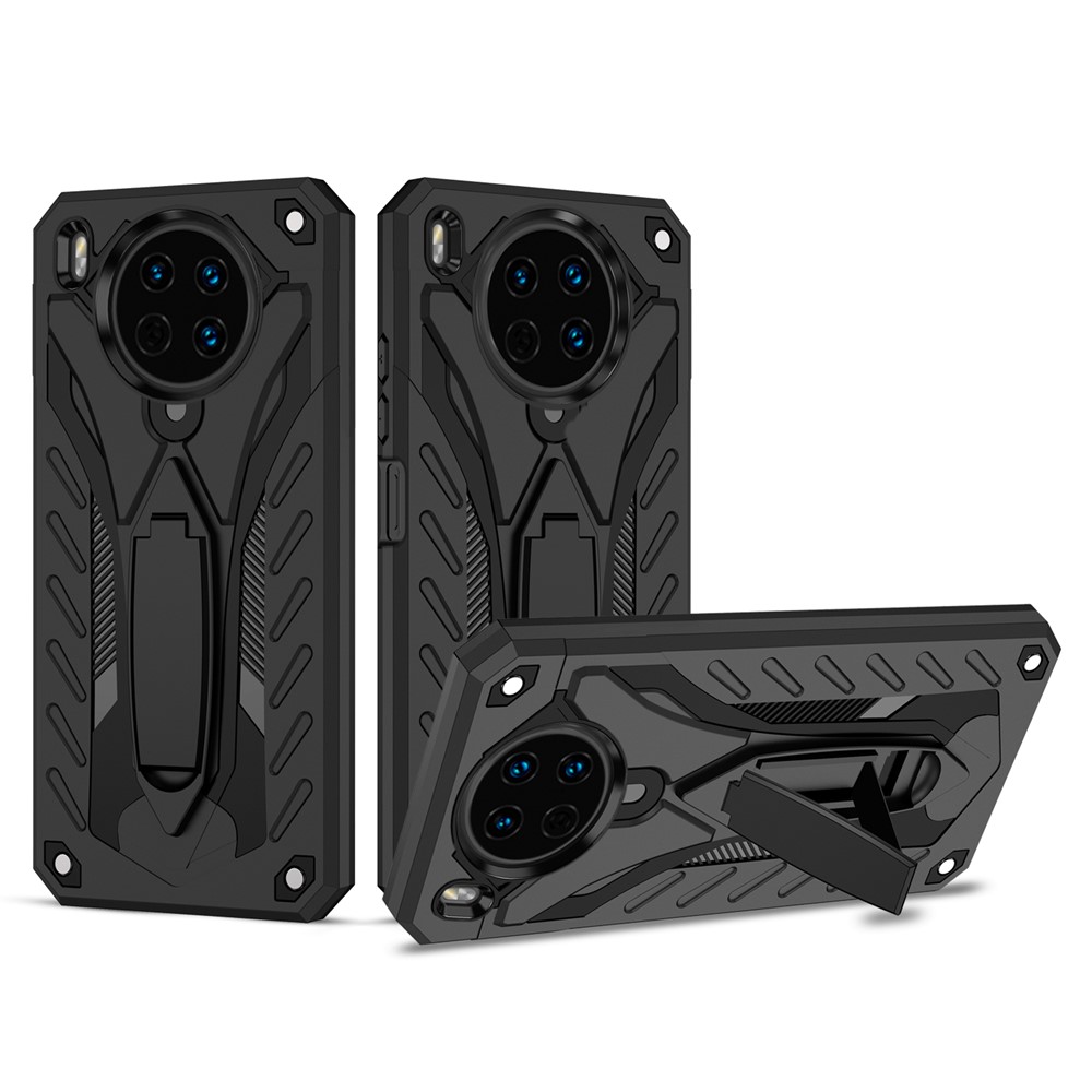 Phantom Knight Series Scratch-resistant Kickstand Hard PC Soft TPU Dual Layer Protective Cover for Huawei nova 8i - Black-1