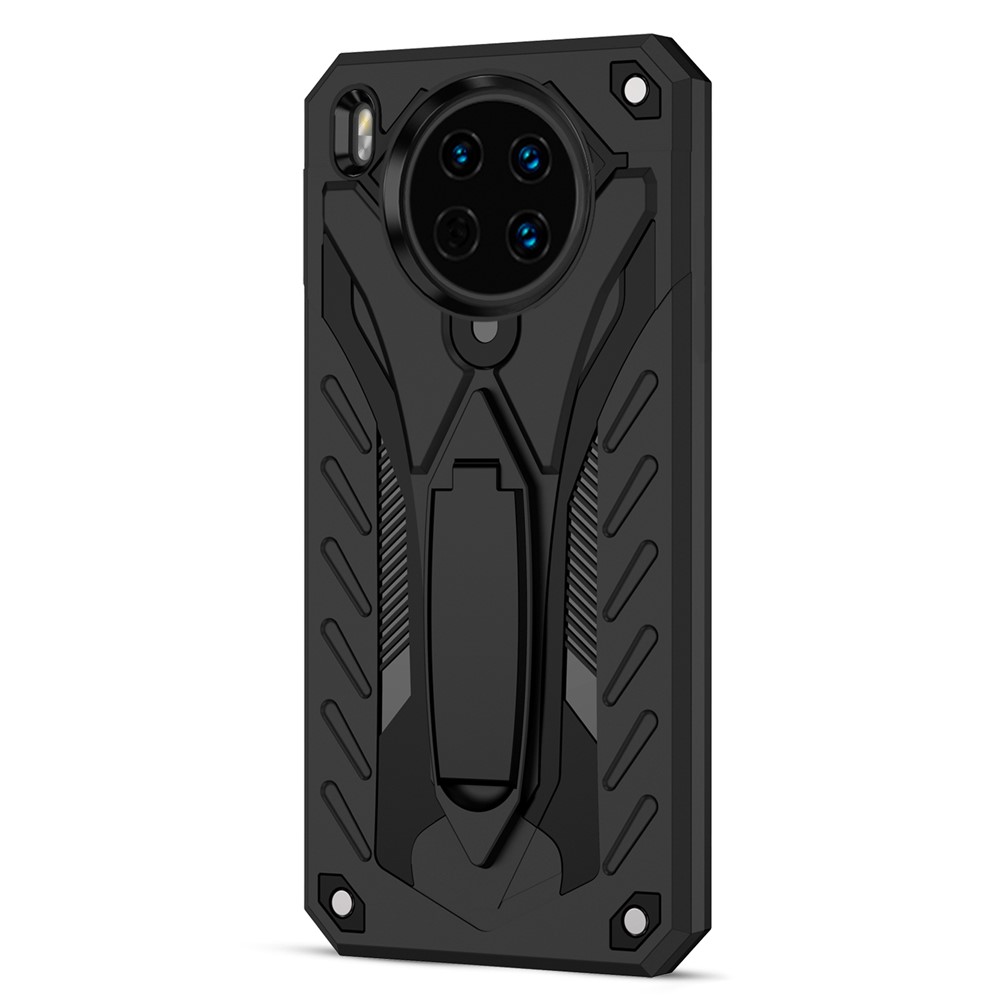 Phantom Knight Series Scratch-resistant Kickstand Hard PC Soft TPU Dual Layer Protective Cover for Huawei nova 8i - Black-2