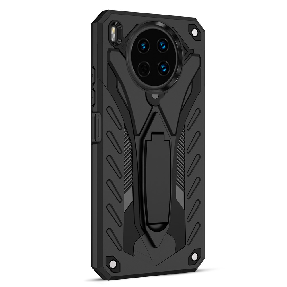 Phantom Knight Series Scratch-resistant Kickstand Hard PC Soft TPU Dual Layer Protective Cover for Huawei nova 8i - Black-3
