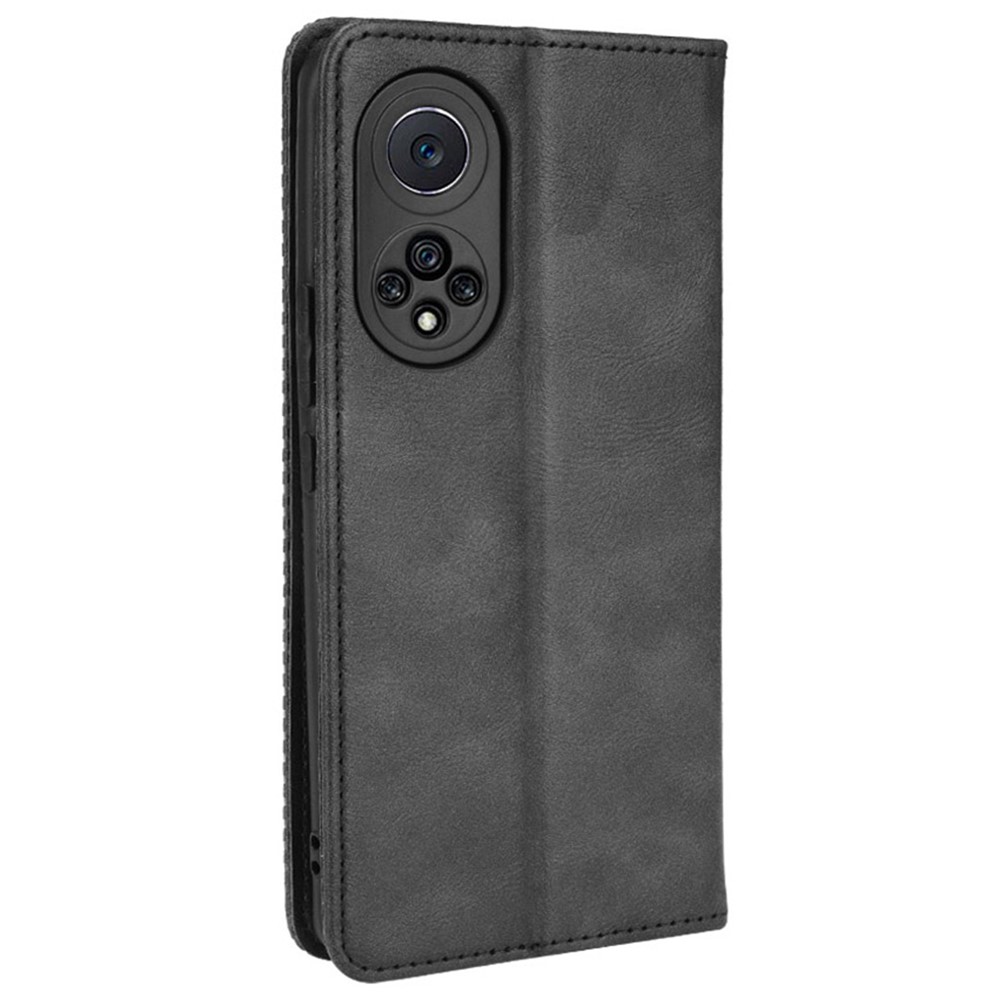 Anti-dust Retro Textured Surface Phone Leather Case Wallet Stand Protective Cover for Huawei nova 9 Pro / Honor 50 Pro - Black-3