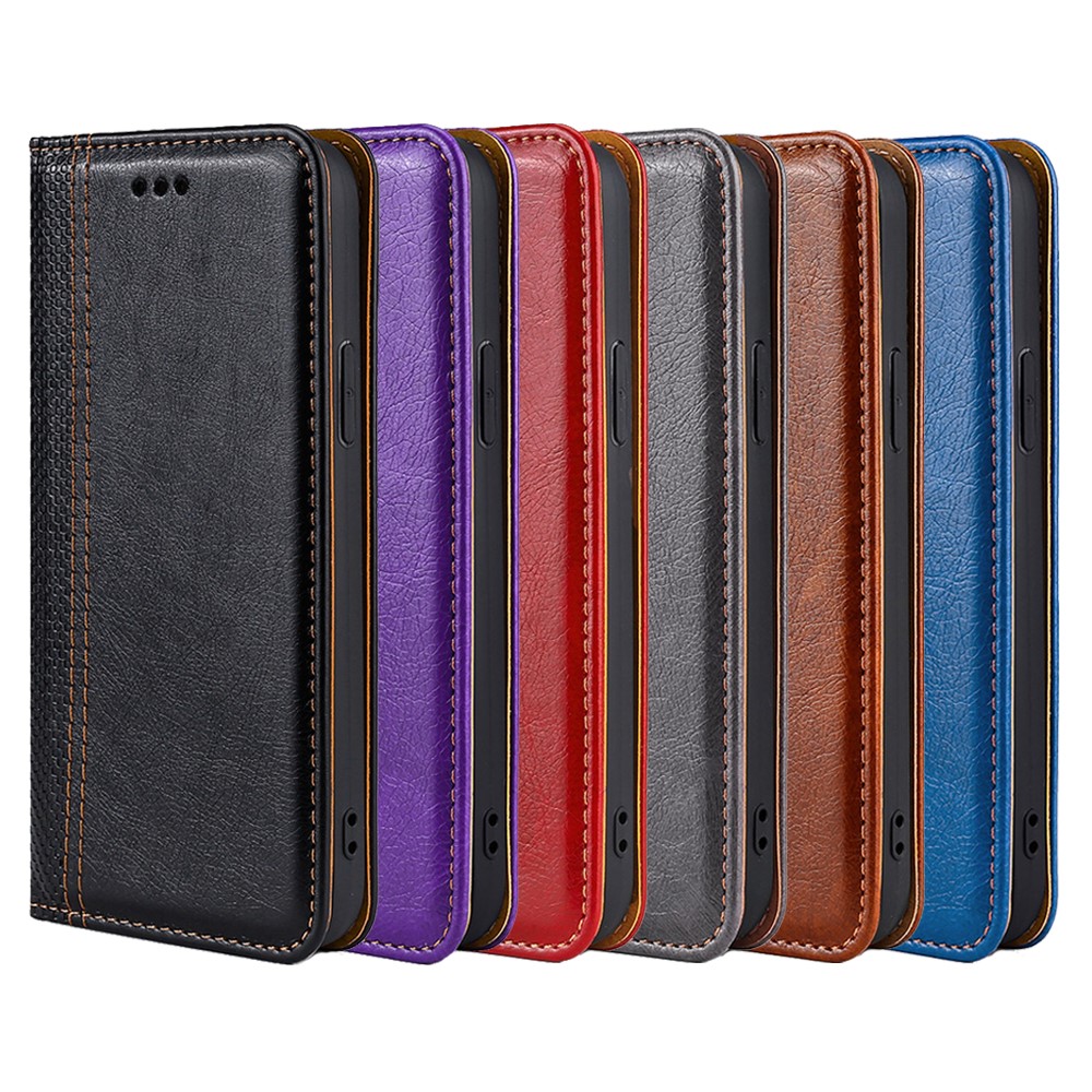 Plaid Pattern Splicing Well-protected Stylish PU Leather Stand Card Slot Auto Magnetic Closed Case Shell for Honor 50 - Black-8