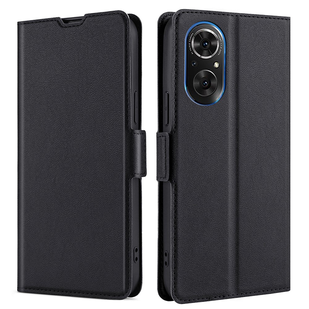 Ultra-thin Supporting Stand Strong Magnetic Closure Phone Cover PU Leather Phone Case Cover for Honor 50 SE - Black-1