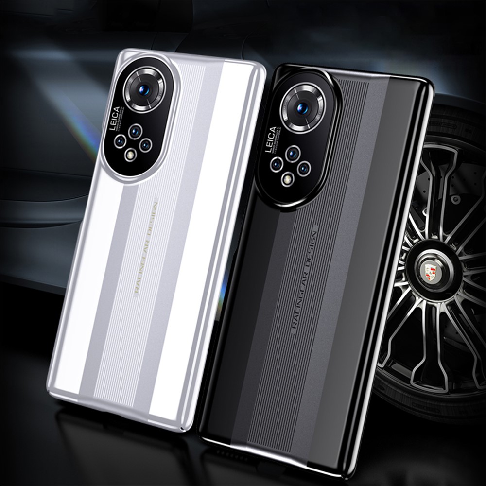 Glossy Hard PC Shock-Absorbing Slim Protective Phone Cover for Honor 50 Pro - Black-3