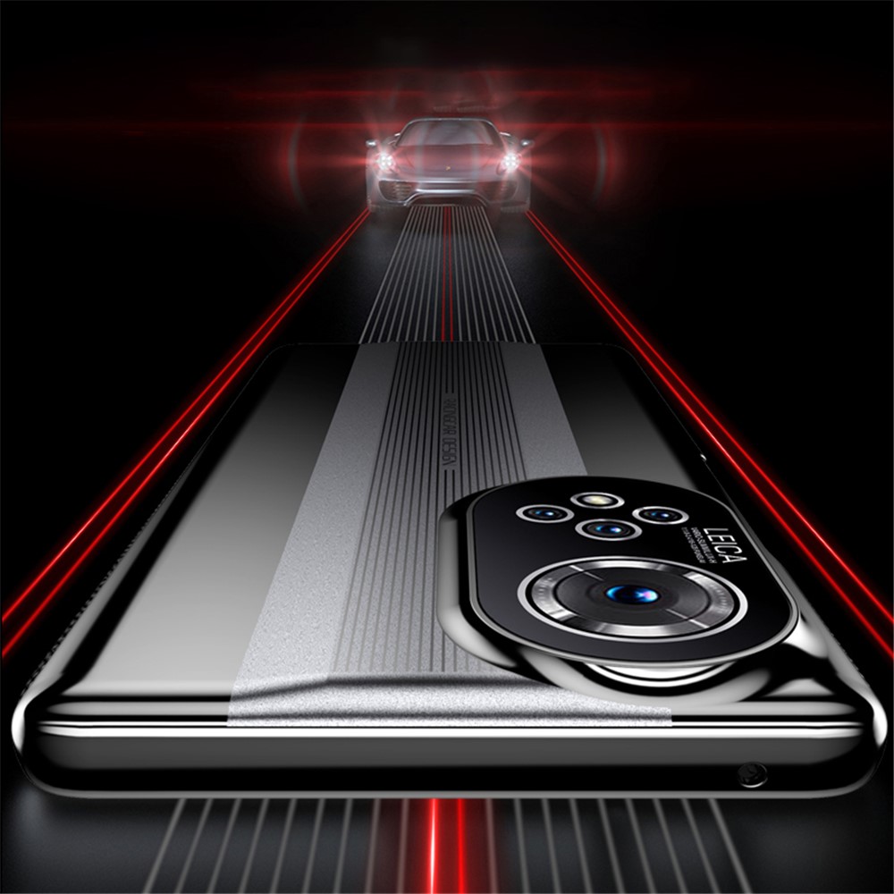 Glossy Hard PC Shock-Absorbing Slim Protective Phone Cover for Honor 50 Pro - Black-4