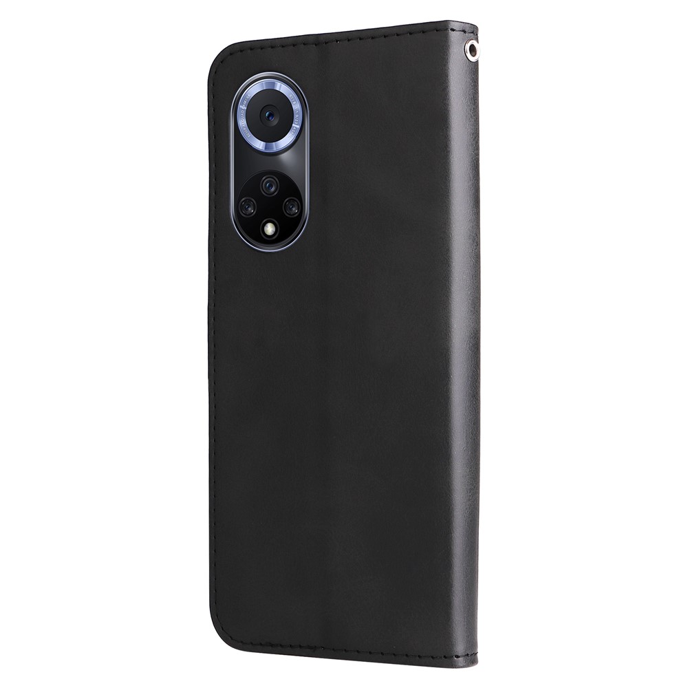 PU Leather Phone Case All-Inclusive Case with Zipper Pocket Design Wallet and Stand for Huawei nova 9/Honor 50 - Black-2