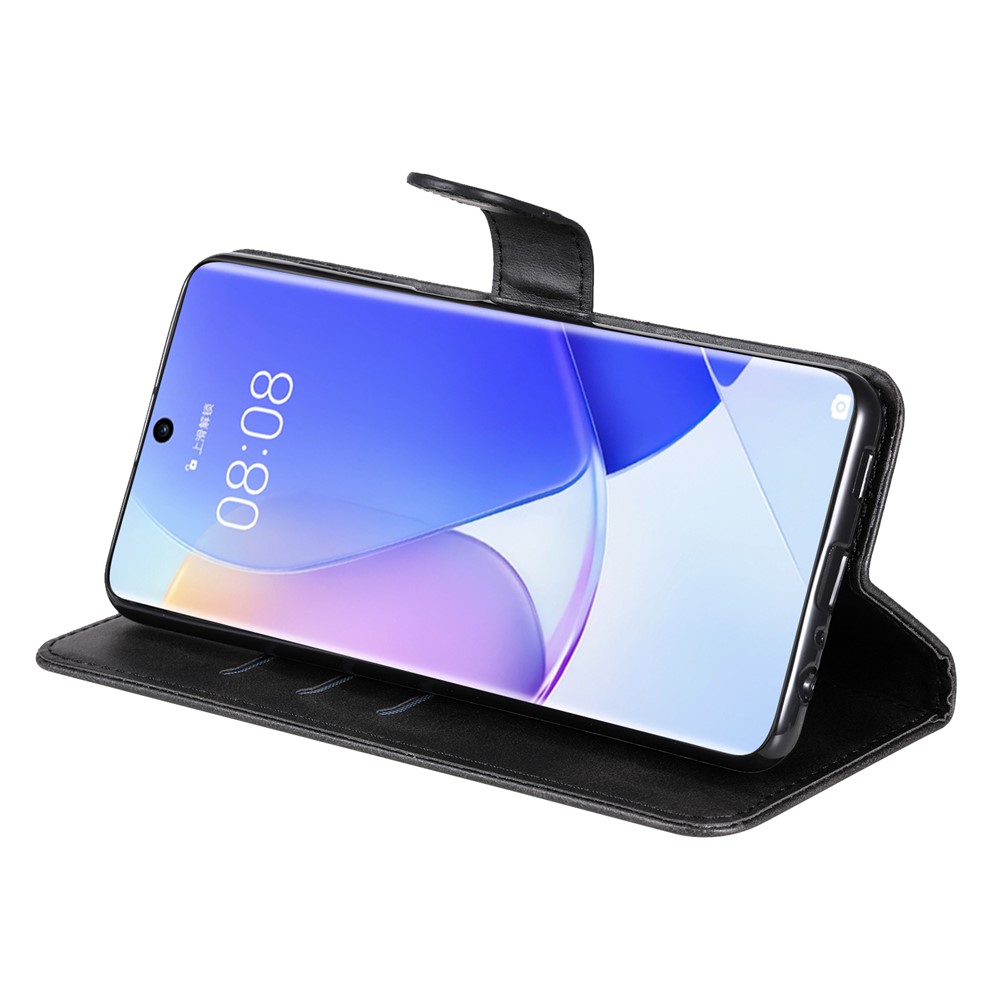 PU Leather Phone Case All-Inclusive Case with Zipper Pocket Design Wallet and Stand for Huawei nova 9/Honor 50 - Black-5
