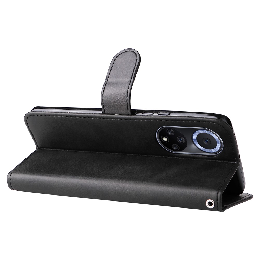 PU Leather Phone Case All-Inclusive Case with Zipper Pocket Design Wallet and Stand for Huawei nova 9/Honor 50 - Black-9