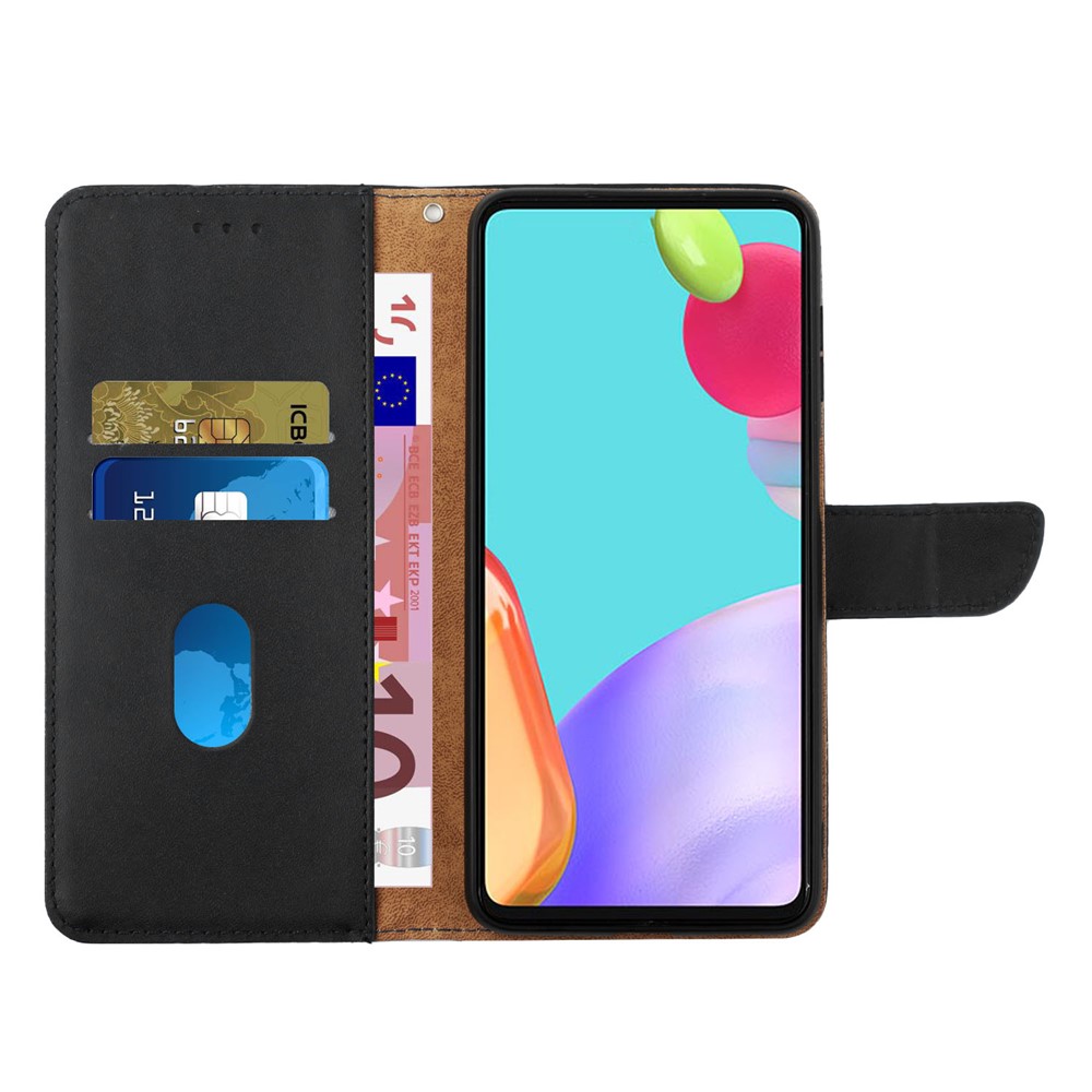 Pour Huawei P40 Nappa Texture Couleur Solid Stand Stand Portefeuille Mobile Case Véritable Cuir Véritable + TPU Flip Téléphone Shell - Le Noir