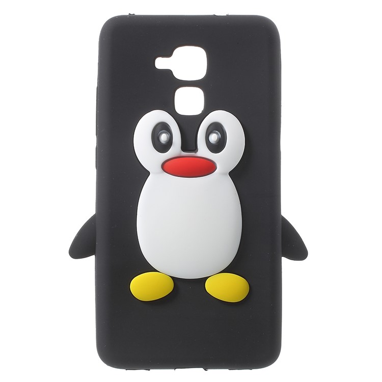 3D Penguin Soft Silicone Case Cover for Huawei Honor 5c / GT3 - Black-1