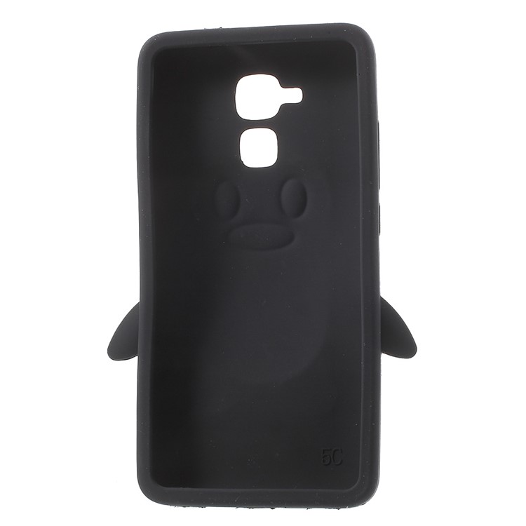 3D Penguin Soft Silicone Case Cover for Huawei Honor 5c / GT3 - Black-3