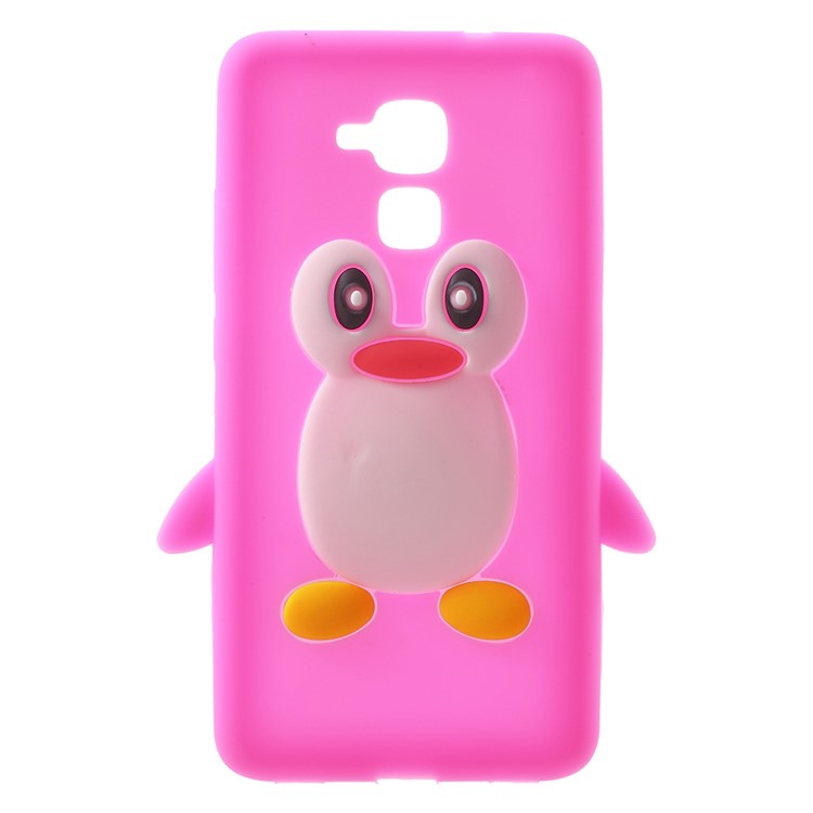 3D Penguin Silicone Case Accessory for Huawei Honor 5c / GT3 - Rose-1