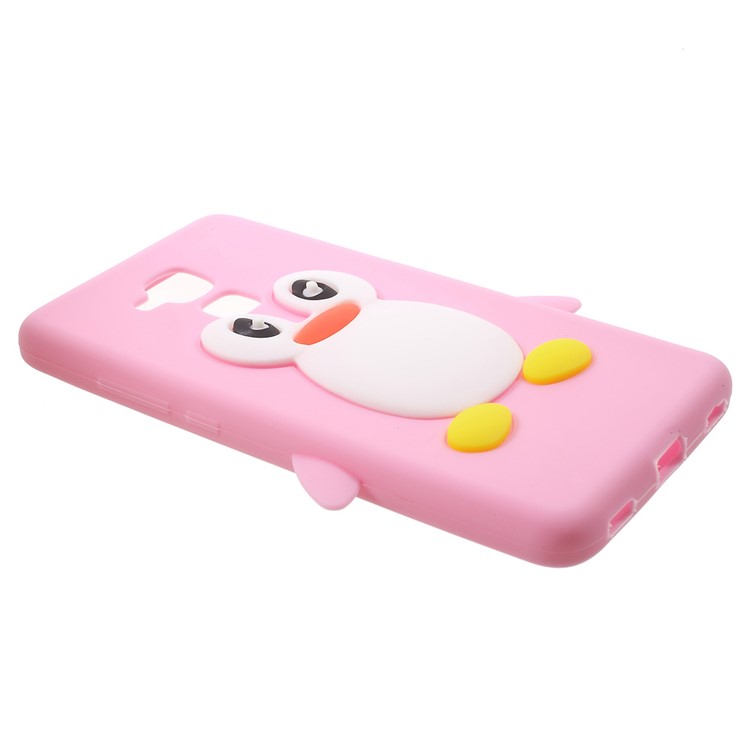 3D Penguin Flex Silicone Back Case for Huawei Honor 5c / GT3 - Pink-2