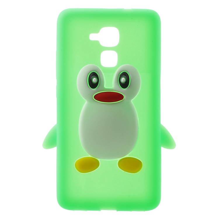 3D Penguin Silicone Phone Cover Case for Huawei Honor 5c / GT3 - Green-1