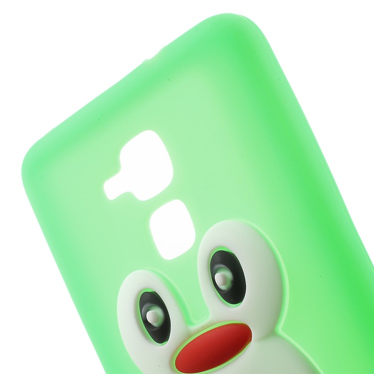 3D Penguin Silicone Phone Cover Case for Huawei Honor 5c / GT3 - Green-4