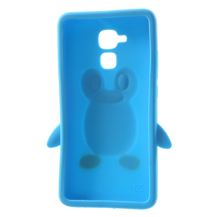 3D Penguin Silicone Gel Case Shell for Huawei Honor 5c / GT3 - Blue-3