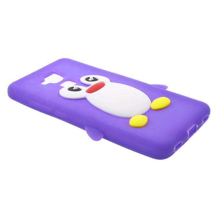 3D Penguin Silicone Phone Case for Huawei Honor 5c / GT3 - Purple-2