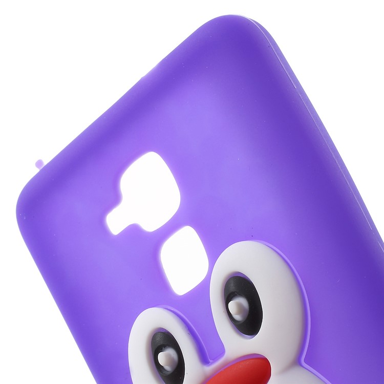 3D Penguin Silicone Phone Case for Huawei Honor 5c / GT3 - Purple-4