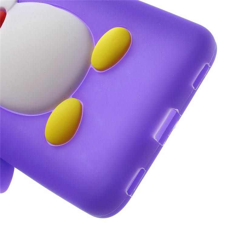 3D Penguin Silicone Phone Case for Huawei Honor 5c / GT3 - Purple-5