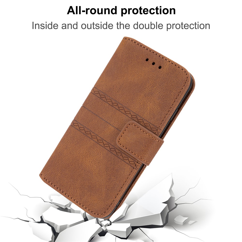 For Honor 50 Lightweight Flip Mobile Case Scratch-resistant Stylish PU Leather+TPU Wallet Phone Cover - Brown-9