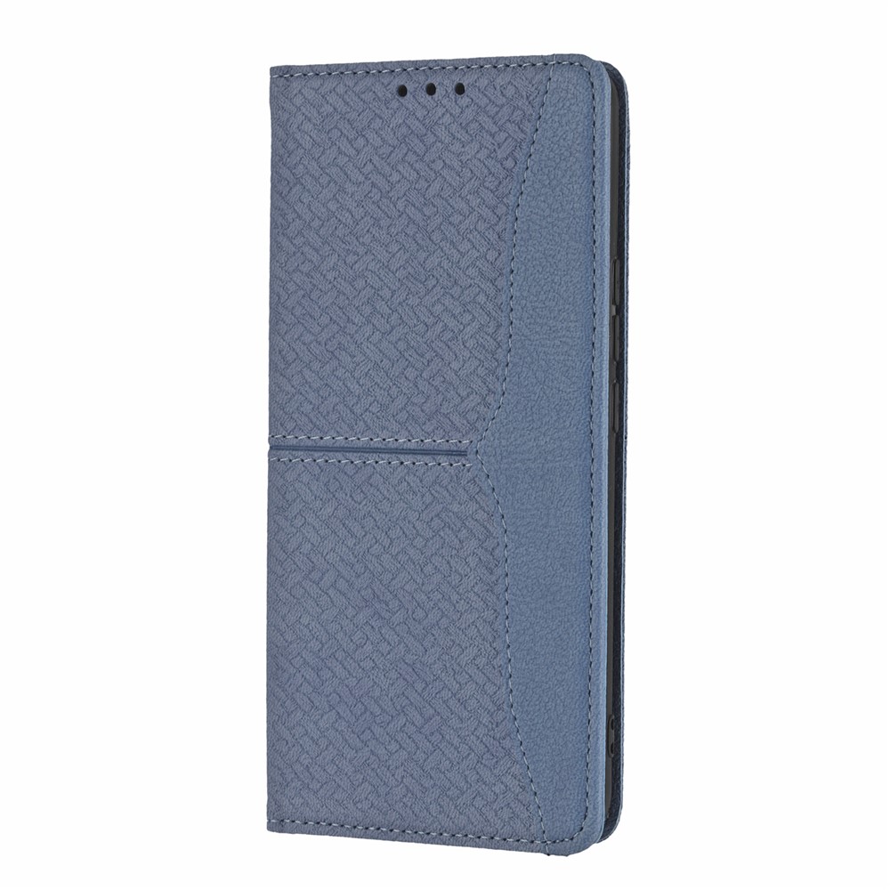 Shockproof Magnetic Flip Cover Woven Texture Wallet Wrist Strap Leather Case with Stand for Honor 50 Pro - Grey-2