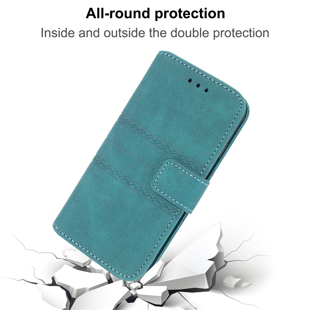 Imprinted Pattern PU Leather+TPU Phone Shell Stylish Wallet Phone Case Cover with Stand for Honor 50 Pro - Blackish Green-9