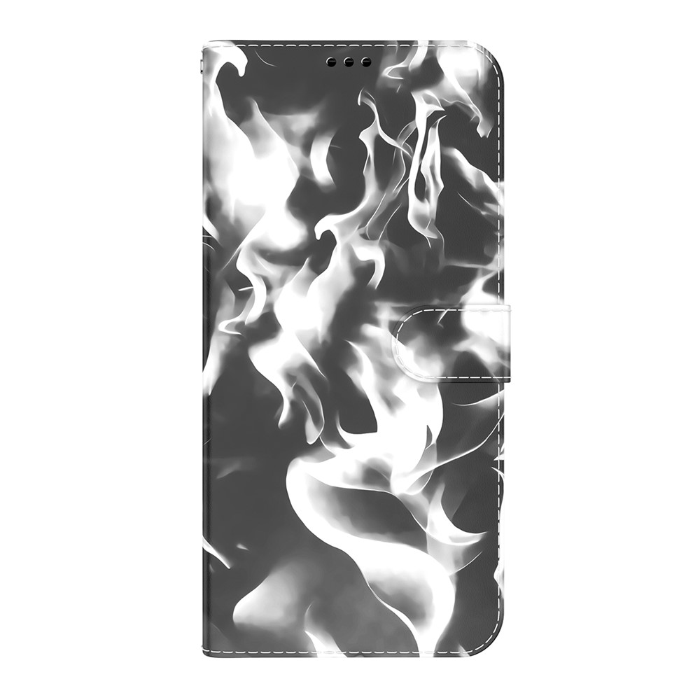 PU Leather Flip Phone Cover Stylish Fog Pattern Printing Magnetic Closure Wallet Phone Case for Honor 50 Lite / Huawei nova 8i - Black-2