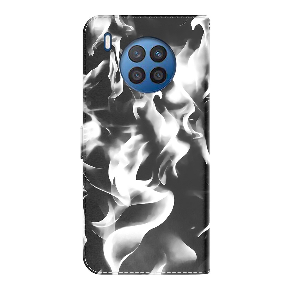PU Leather Flip Phone Cover Stylish Fog Pattern Printing Magnetic Closure Wallet Phone Case for Honor 50 Lite / Huawei nova 8i - Black-3