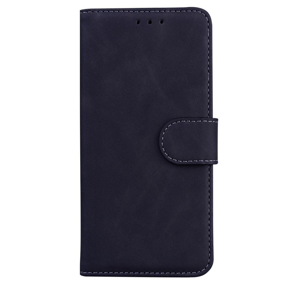 Solid Color Shockproof Phone Cover PU Leather Stand Wallet Flip Case for Huawei nova 8i/Honor 50 Lite - Black-2