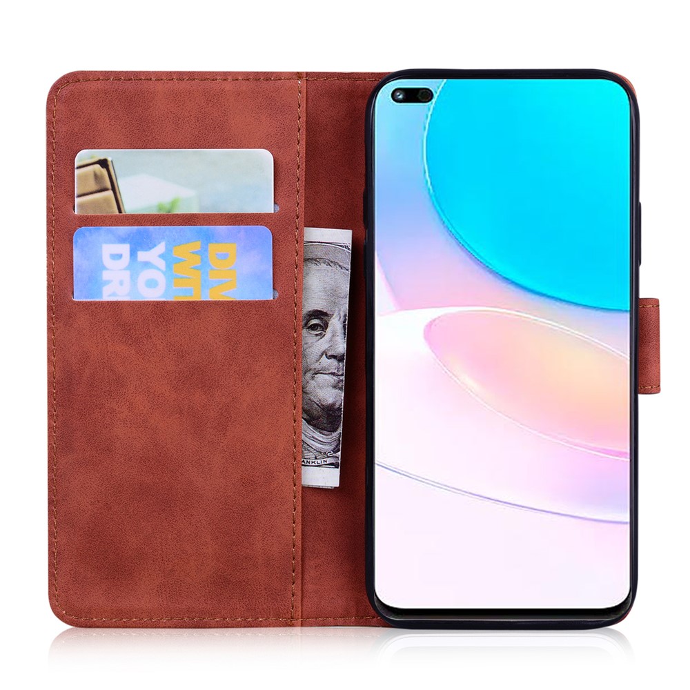 Tiger Pattern Imprinted Horizontal Flip PU Leather Case Magnetic Clasp Stand Wallet Phone Cover for Huawei nova 8i / Honor 50 Lite - Brown-4
