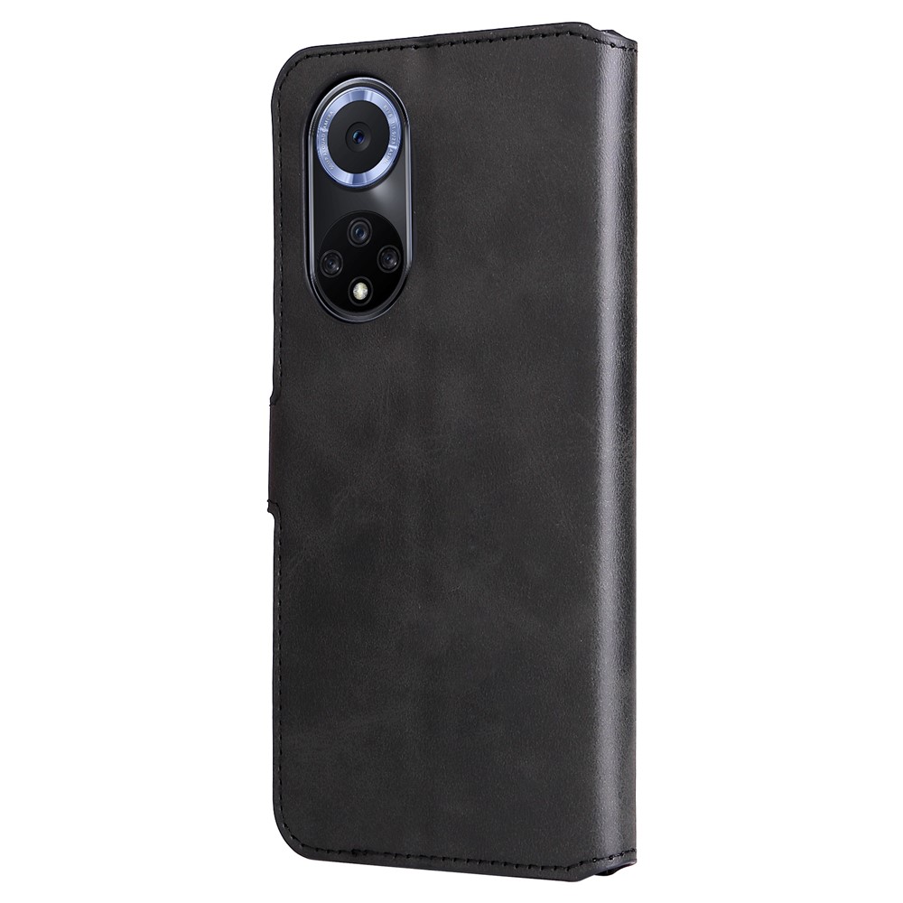 Impact-resistant Wallet Stand PU Leather + TPU Magnetic Clasp Phone Cover Case for Huawei nova 9/Honor 50 - Black-3